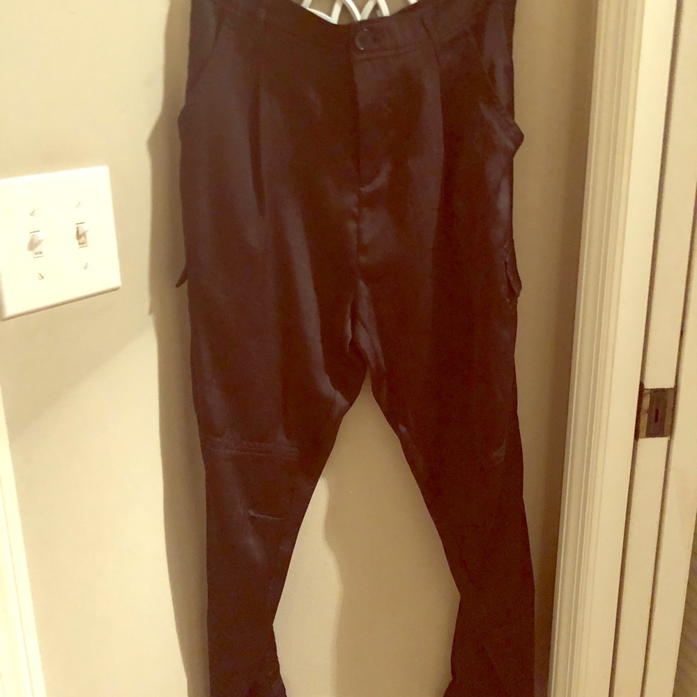 Bebe Cargo satin pants